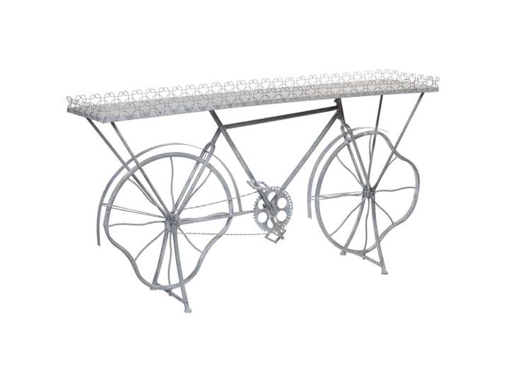 Range-vélos en métal vieilli gris 177,17x41,28x92,71h cm