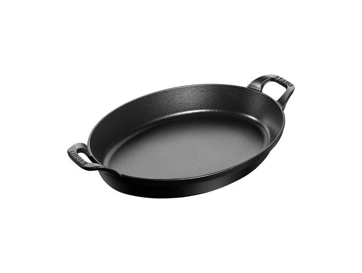 STAUB Plat à four ovale en fonte Staub 32 cm Noir