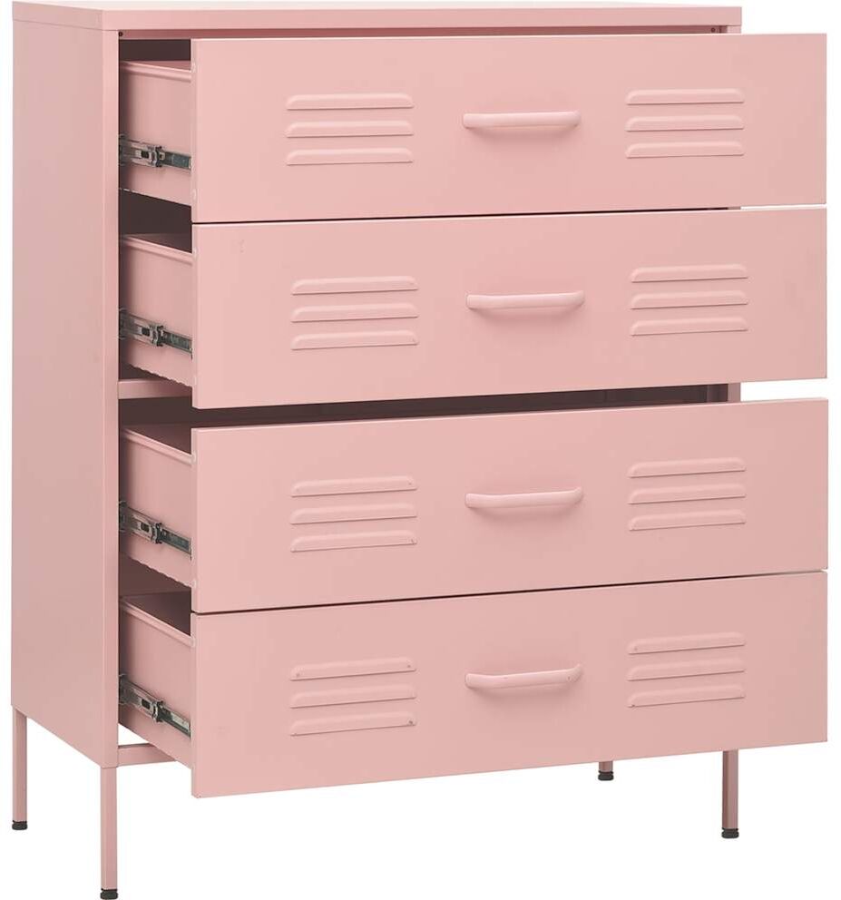 vidaXL Commode Rose 80x35x101,5 cm Acier