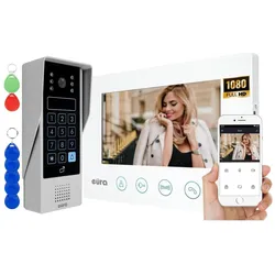 Eura, Klingel + Türsprechanlage, Video-Gegensprechanlage VDP-90A3 DELTA+ weiss 7", Full HD, WLAN, 2 Eingänge, Verschlüsselungsgerät (Kabelgebunden, WLAN)