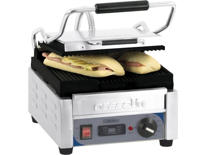 Grill Panini Petit Premium Rainurée - Rainurée Avec Minuteur - Casselin