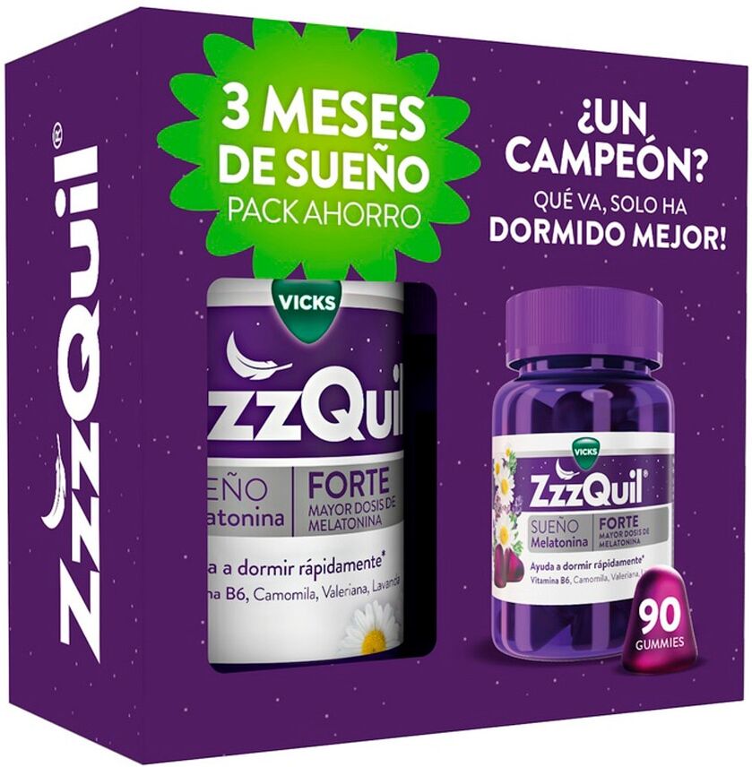 ZzzQuil Pack 90 Gummies Forte.
