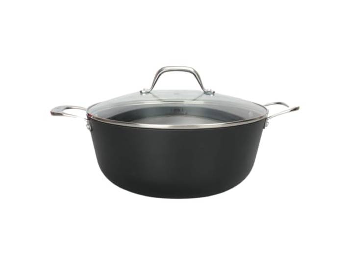 Faitout AirIron Noir 28cm 6L Fonte 100%\, Antiadhésif Céramique\, Tous Feux dont Induction\, Avec Couvercle
