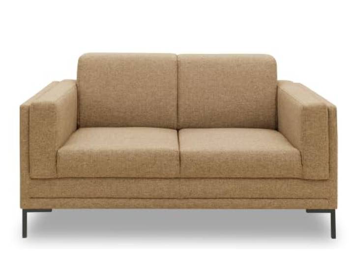 LOOKS by Wolfgang Joop Sofa LOOKS VII, 2 Sitzer Designer, messing 2 Sitzer Designer-Sofa mit schwarzem Metallfuß, 155 x 90 x 82 cm (BxTxH), stilvoll und bequem