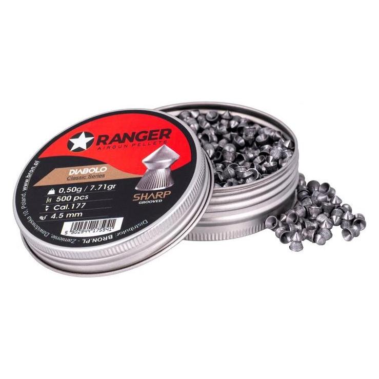 Ranger Ink Śrut 4 5 mm RANGER Diabolo Classic Sharp Grooved szpic molet. 500 szt. 0 50 g (RANGER)