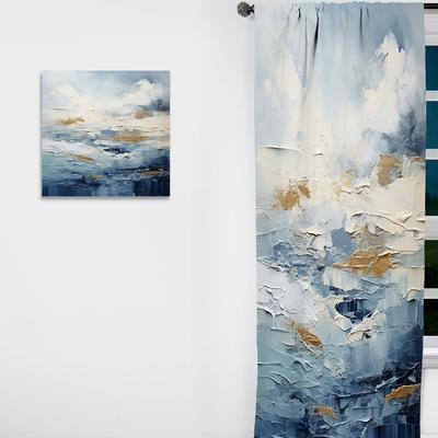 DESIGN ART "Designart ""Beach Scandinavian Solitude III"" Coastal Beach Curtain - Blackout No Pattern Curtain - 1 Panel"