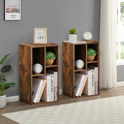 Bookshelves and Bookcases Set of 2 Floor Standing 3 Tier Display Storage Shelves Small Bookcase for Home Office
