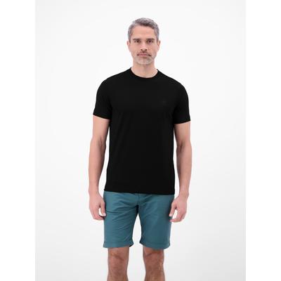 T-Shirt LERROS "T-Shirt in Cool & Dry Qualität", Herren, Gr. S, schwarz, 75% Baumwolle, 25% Polyester, Rundhals, Shirts T-Shirt, Feuchtigkeitsregulierend, hoher Tragekomfort, Einfarbig, Kurzarm
