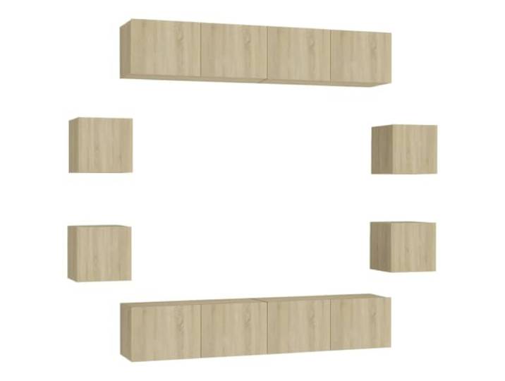 LMTYOENFG 8-TLG. TV-Schrank Set Wandmontage Sonoma-Eiche Holzwerkstoff Flexible Wandelemente bieten praktischen Stauraum im Wohnzimmer sowie Schlafzimmer und bleiben pflegeleicht.