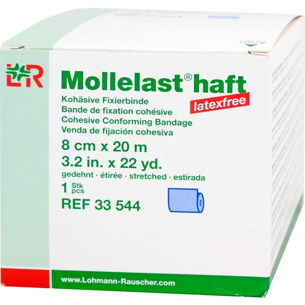 Lohmann & Rauscher GmbH & Co.KG Mollelast Haft Binden Latexfrei 8 Cmx20 M Blau 09886011
