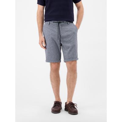 Shorts LERROS "Bequeme Shorts mit Kordelzug", Herren, Gr. 32, grau (blau night), 71% Polyester, 26% Viskose, 3% Elasthan, Hosen Shorts