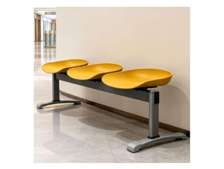 YPIOUREN Wartezimmer Stühle, Sillas para Sala de Reuniones Robuster Stahlrahmen + Sitzschale aus Einem Guss (verstärkter Kunststoff), 500 Kg Tragkraft(Yellow)
