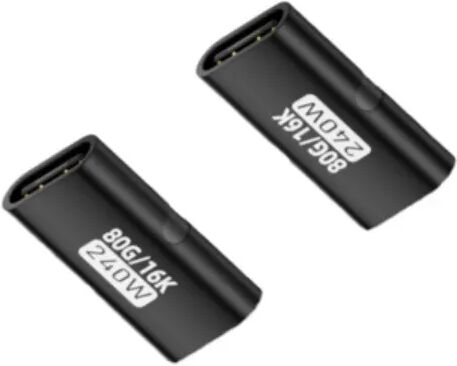 INF 240V2-17 Typ-C Buchse zu Buchse Adapter (5er-Pack) — 240W Leistung, 80Gbps Daten, 16K Video, Aluminiumlegierung Schwarz