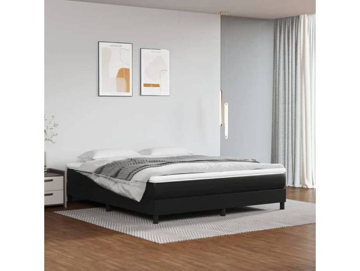 CHIC Lit adulte 2 places - 180x200 cm Structure/Cadre de lit noir 180x200 cm similicuir #Sara80106