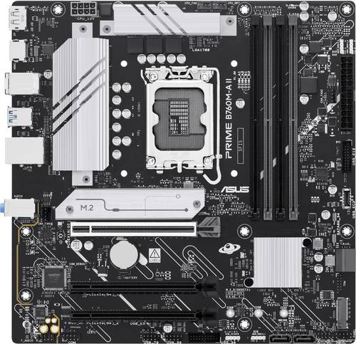 Asus PRIME B760M-A II-CSM LGA 1700 MB Mainboard Sockel (PC) Intel LGA 1700 Formfaktor (Details) Micro-ATX Mainboard-Chipsatz