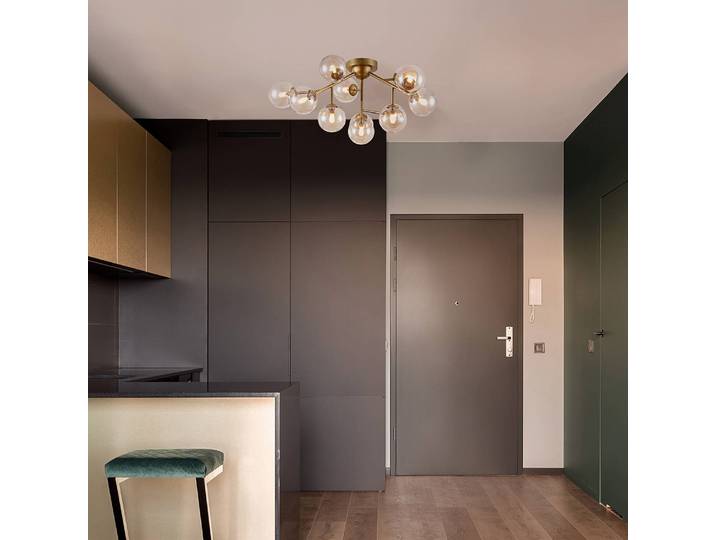 Deckenleuchte Dallas Typ F Ø 60cm Gold/Gold Mischmetall / Farbglas G9