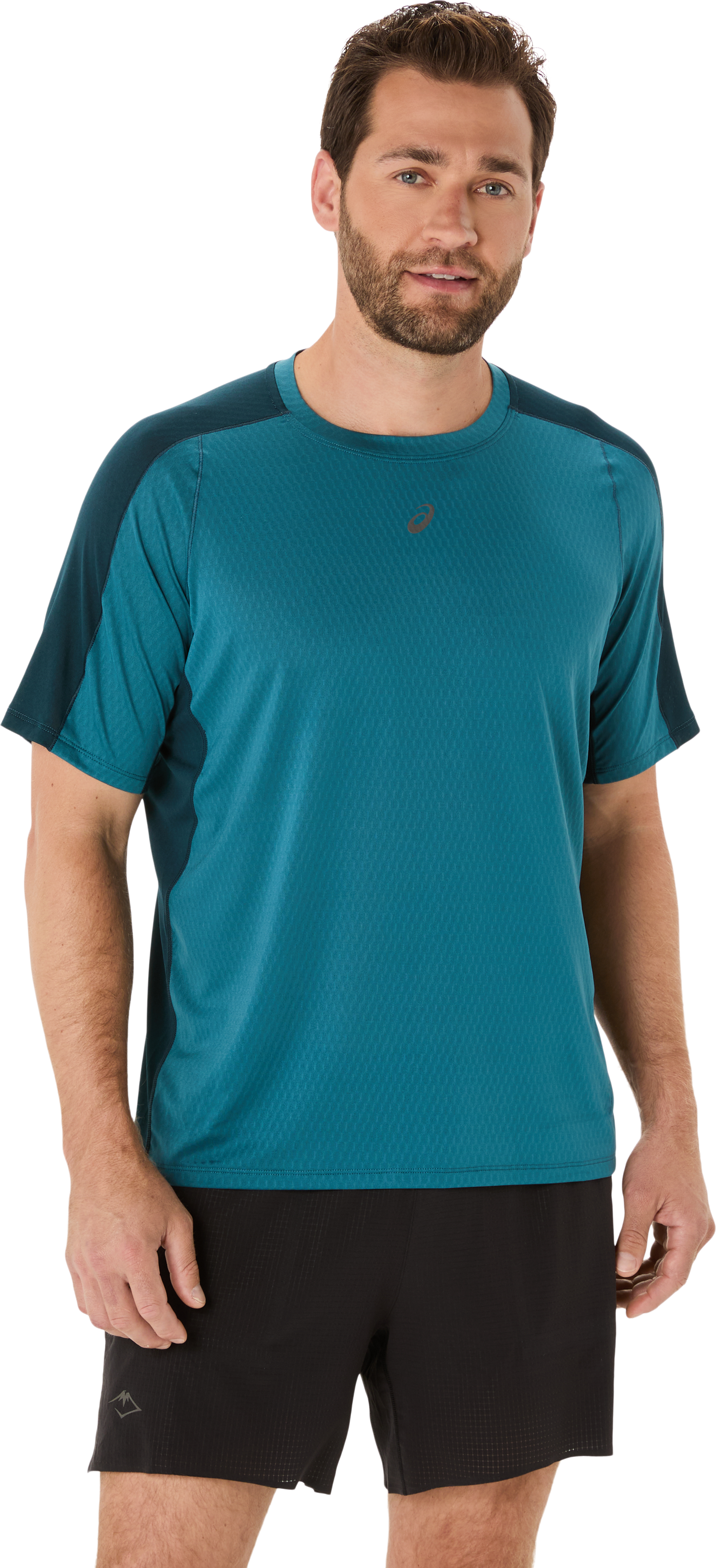 Asics Men's Fujitrail Elite Ss Top Atlantis Blue/saxon Green S