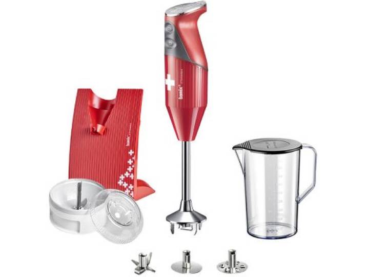 Bamix - Mixeur M200 Swissline Rouge/Croix Suisse