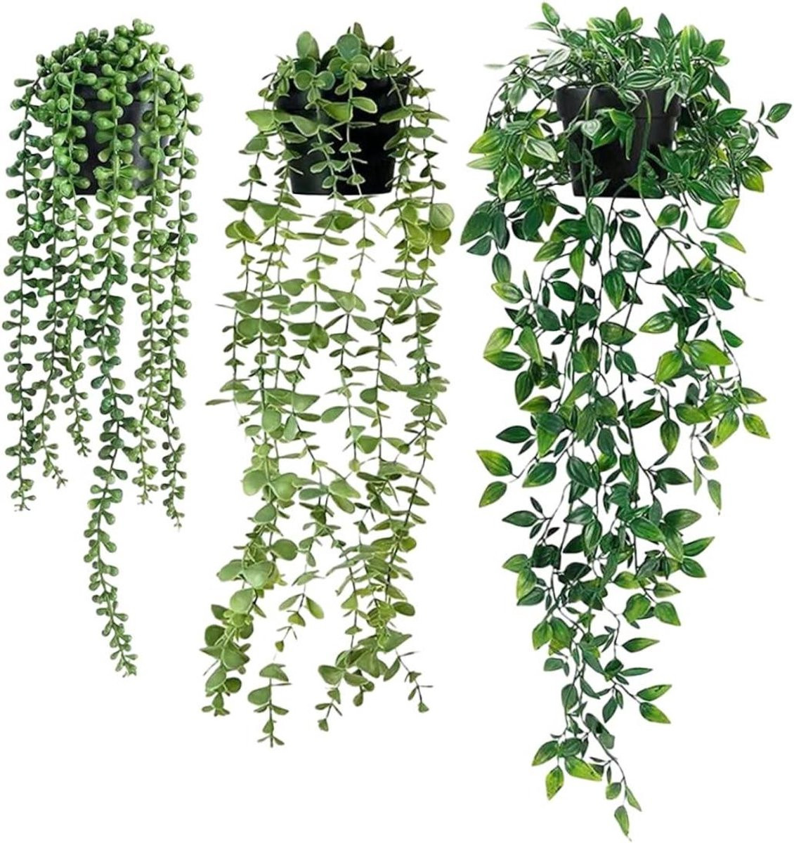 Levensgetrouwe groene hangende kunstplant voor woonkamerdecoratie tot 65 cm