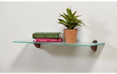 Wallscapes Capri Opaque Glass Wall Shelf with Pelican Brackets