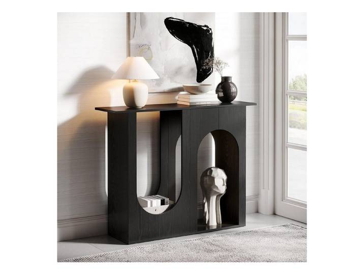 LuxusKollektion Konsolentisch Konsolentisch 90cm schwarz gewölbt (1-St)