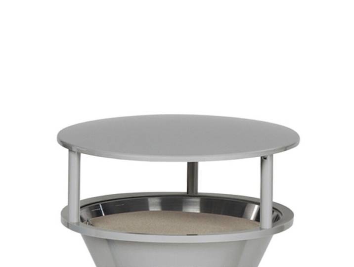 PROREGAL® Aschenbecher Dach für klassischen Standascher 21x46x46cm Kunststoff Silber