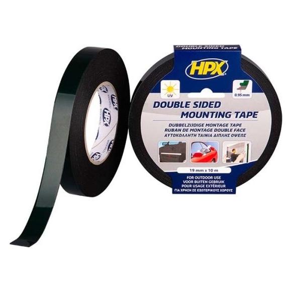 Konjac Sponge HPX dobbeltklaebende tape sort, 19mm x 10m (DM1910)