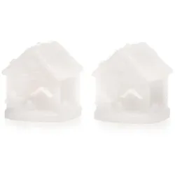 ELAMBIA 2 LED-Kerzen Weihnachtshaus 5h-Timerfunktion Höhe 9,5cm