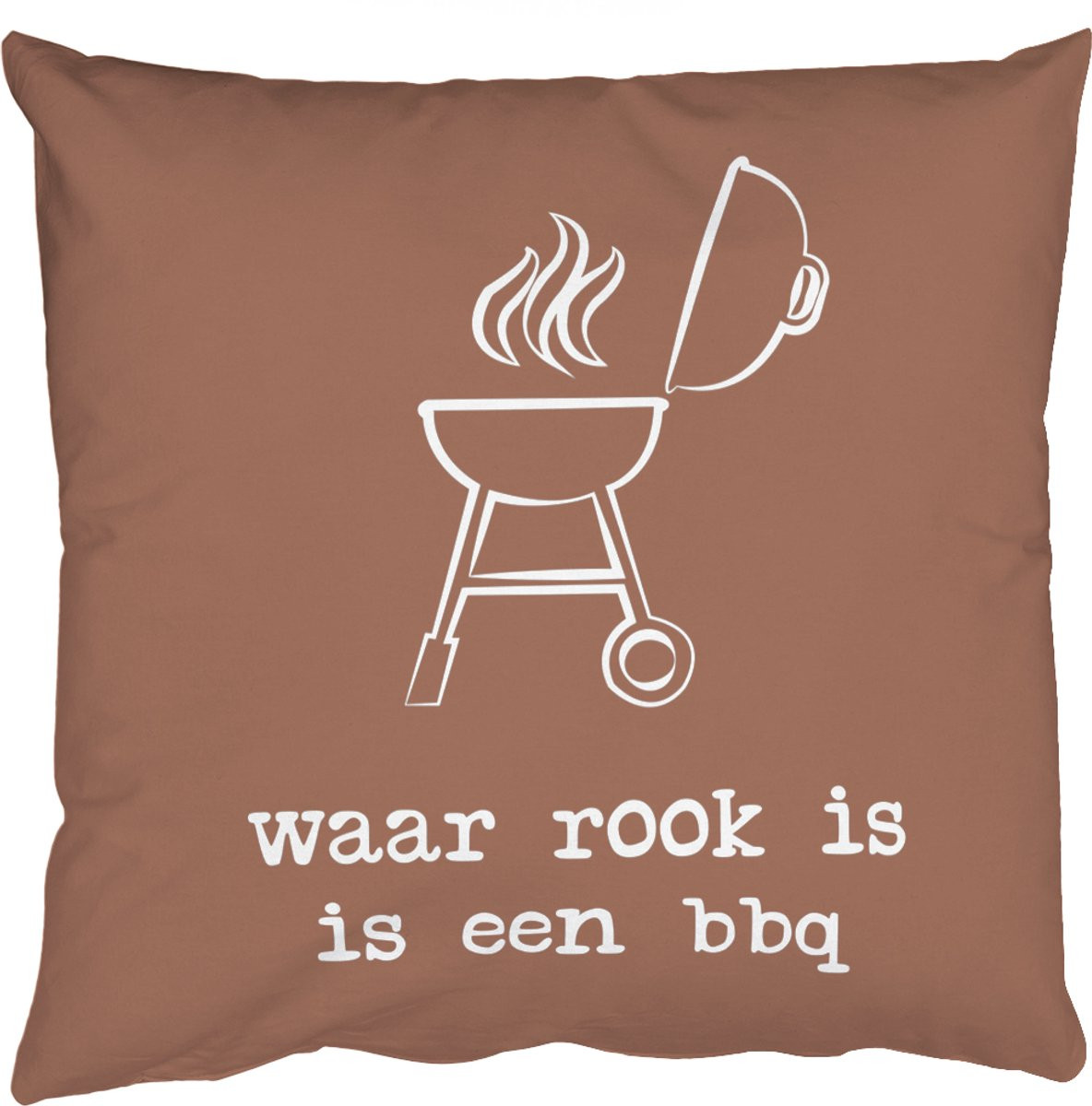 Sierkussen met quote Waar rook is is een BBQ - 40 x 40 cm
