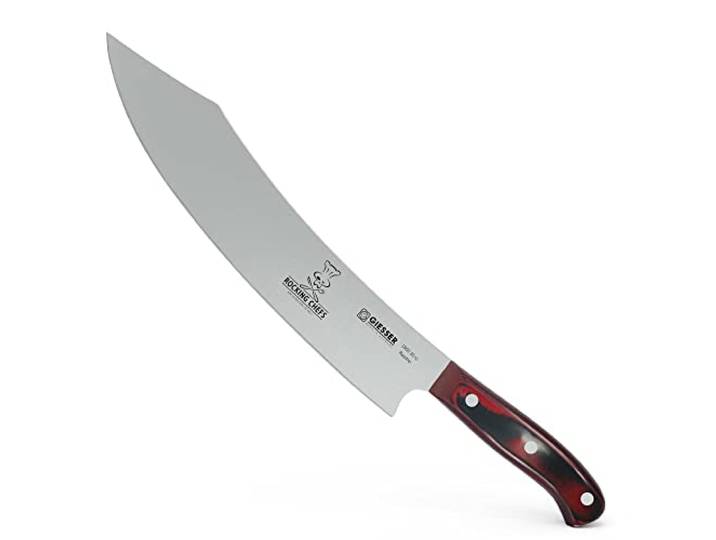 Giesser seit 1776 Made in Germany Kochmesser 30 cm Rocking Chefs, PremiumCut Barbecue No 1, Küchenmesser, Micarta, genietet, rostfrei, deutsches Grillmesser scharf 1900 s 30 rc Braun
