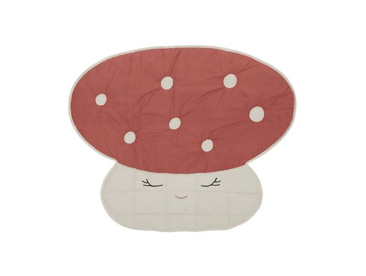 OYOY Couverture matelassée Mushroom Rouge pâle
