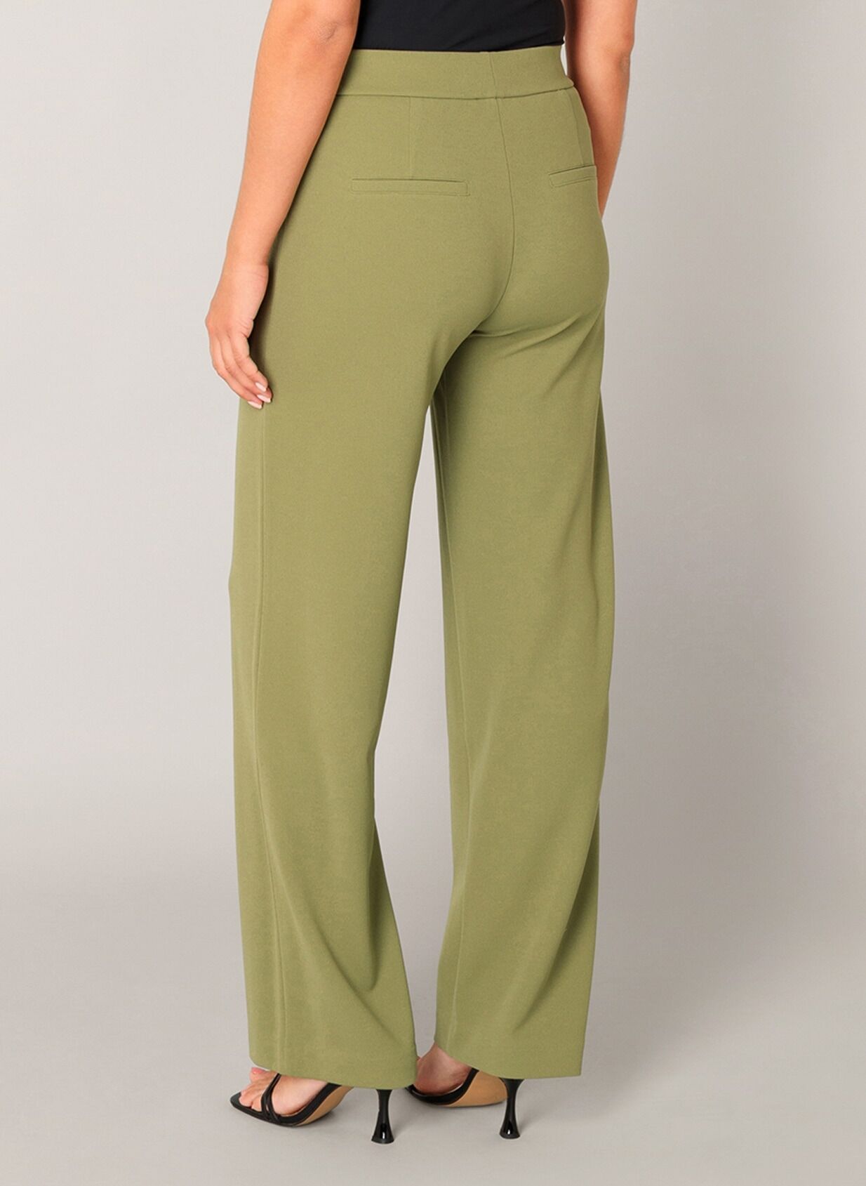 Treggings BASE LEVEL "Yarah", Damen, Gr. 44, Länge 30, grün, Web, Obermaterial: 97% Polyester, 3% Elasthan, unifarben, loose fit lang, Hosen Treggings, mit elastischem Bund