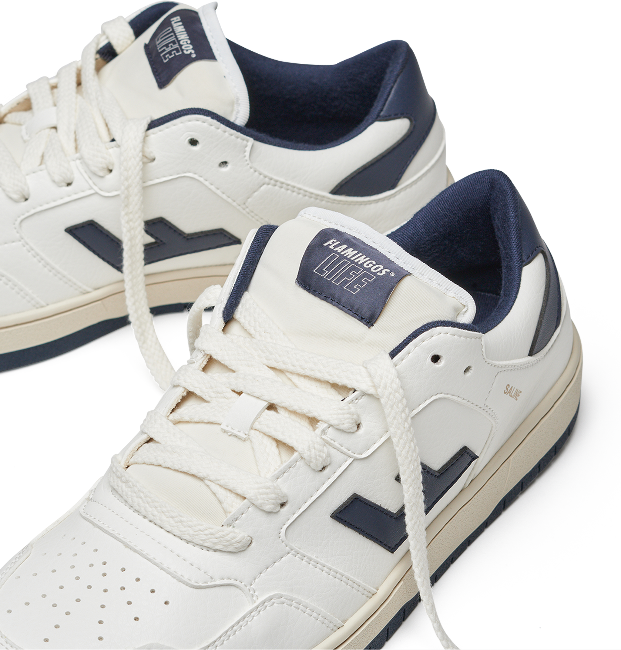 Sneaker FLAMINGOS LIFE "SALINE", Herren, Gr. 45, weiss (weiß navy), Textil, Schuhe Sneaker weiß navy 45