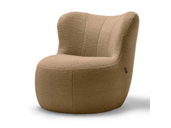 freistil by Rolf Benz 173 Sessel in Teddystoff, Schäfchenstoff oder Flachgewebe - Teddystoff 6533 braunbeige gefertigt im Schwarzwald, Spitzname Gummibär , trendige Farben, weich und flauschig, bequem gepolstert, Cozy-Edition, Bouclé Modern
