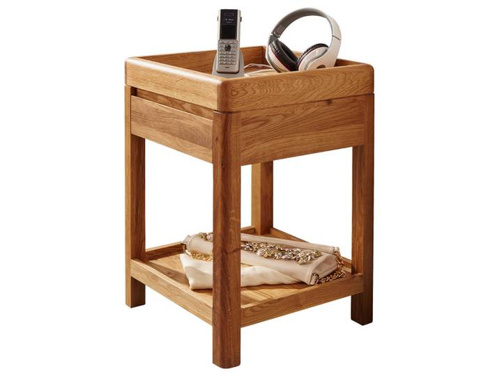 Livetastic Beistelltisch, Eiche, Holz, Wildeiche, vollmassiv, eckig, 40x60x40 cm, Wohnzimmer, Wohnzimmertische, Beistelltische