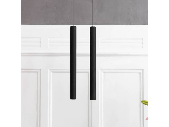 UMAGE Hängeleuchte Chimes Tall, schwarz, für Wohn- / Esszimmer, Holz, Skandinavisch