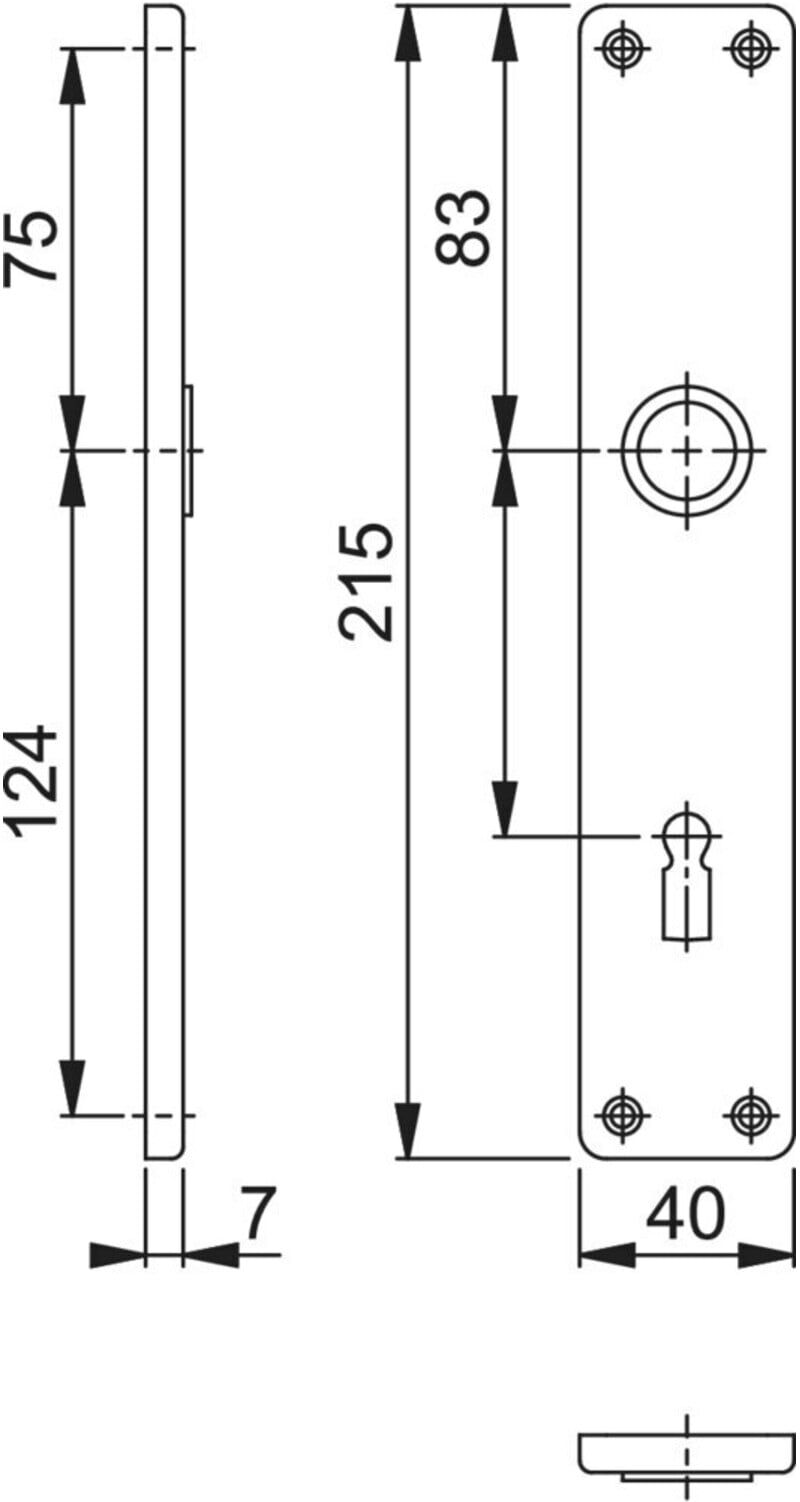 HOPPE WRT-Langschild 202SP,BB,E72 sichtbar verschraubt neusilberfarben eloxiert (6030548)