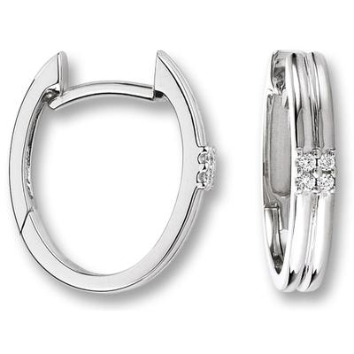 Paar Creolen ONE ELEMENT "0.04 ct Diamant Brillant Ohrringe Creolen", silber, Ohrringe, Damen, Damen, 0,04 mit Diamant, Diamanten Gold Weißgold 585, Diamanten, Gold, Weißgold 585, Dezenter Glanz – Diamantakzente für besondere Momente