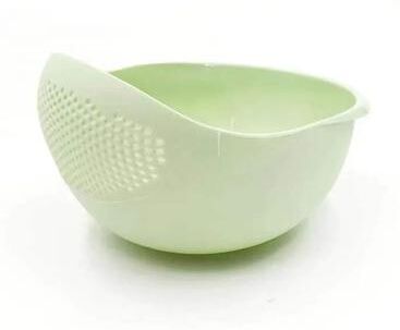 Inspired Living Rice Washing Strainer Bowl With Handles Small Hole Rice Strainer & Kitchen Drain Basket green