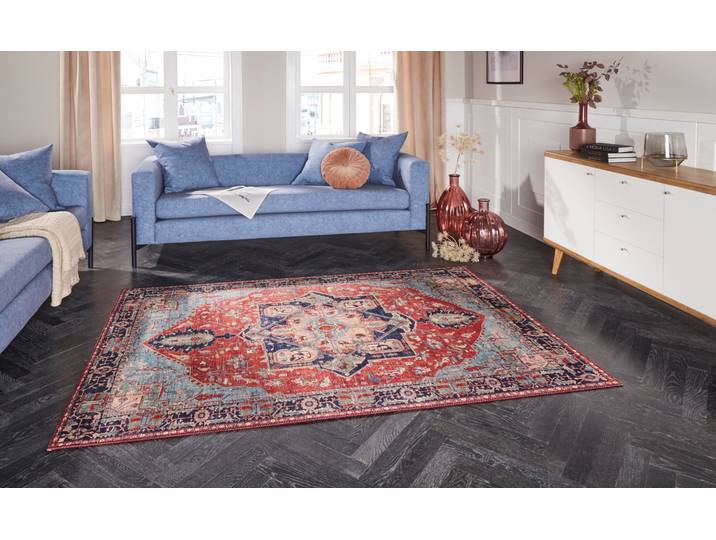 Teppich ELLE DECORATION Hamadan Gr. 2, rot, B:80cm H:5mm L:150cm, Polyester, Teppiche, Teppich, Orientalisch, Läufer, Kurzflor, Wohnzimmer, Schlafzimmer, Esszimmer