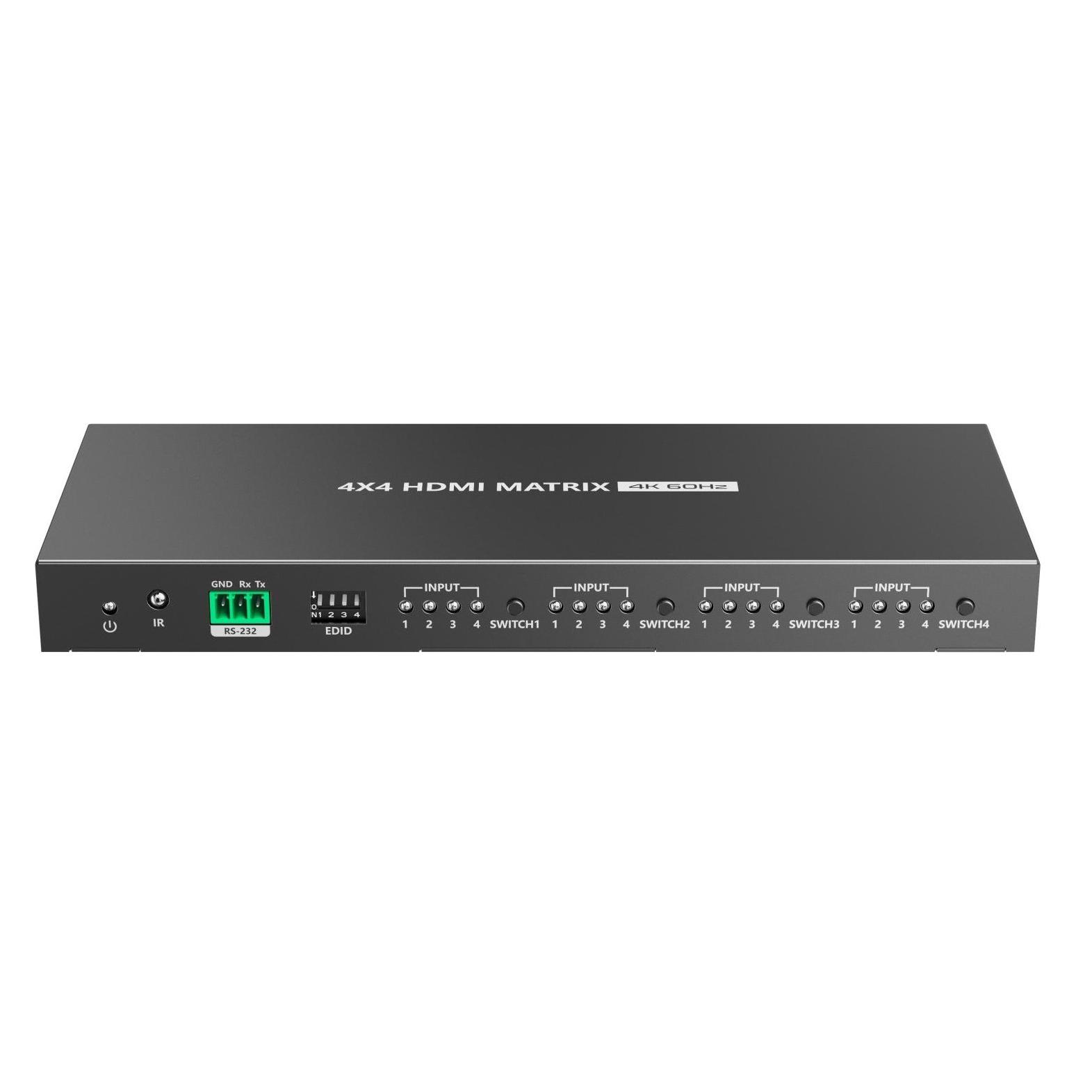 PremiumCord HDMI2.0 matrix switch 4:4, rozlišení 4K@60Hz, HDR YUV4:4:4 (khswit44b)