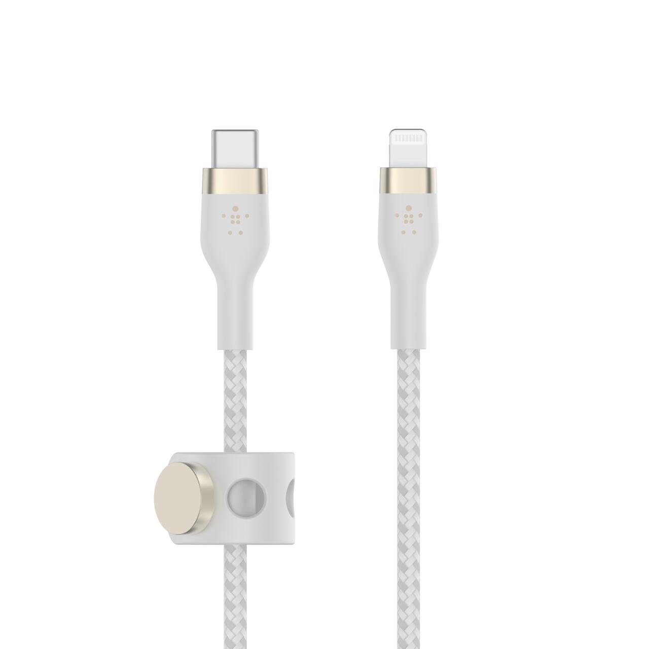 Belkin BoostCharge Pro Flex USB-C Kabel mit Lightning Connector (2 m, weiß) CAA011BT2MWH