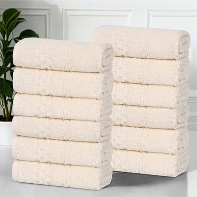 Superior Playa Zero Twist Cotton Solid Waffle Textured Face Towels, Set of 12