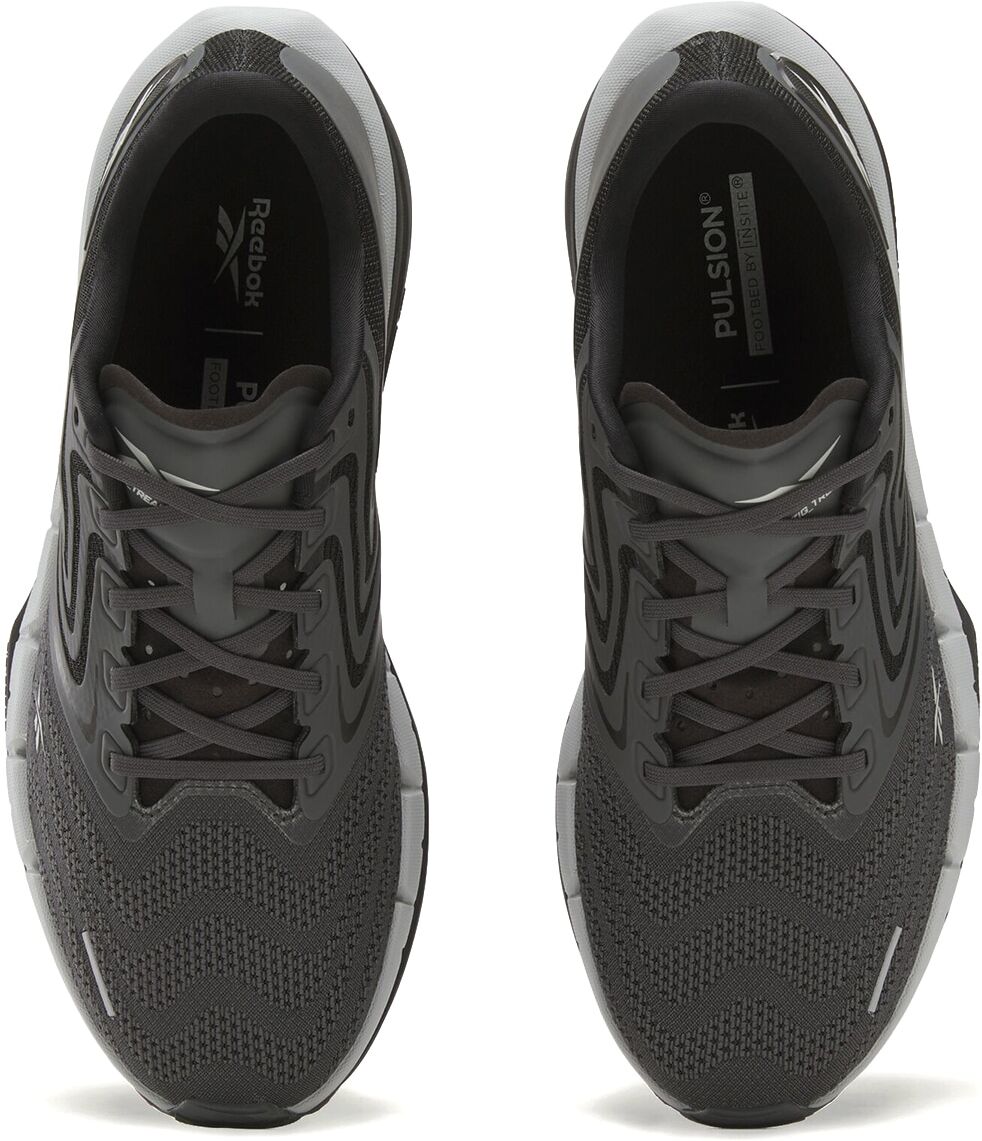 Laufschuh REEBOK "FLOATZIG TREAD", Herren, Gr. 42,5, schwarz, grau, schwarz, Synthetik, Textil, Schuhe Laufschuh, speziell fürs Laufband und Gym schwarz, grau, schwarz 42,5