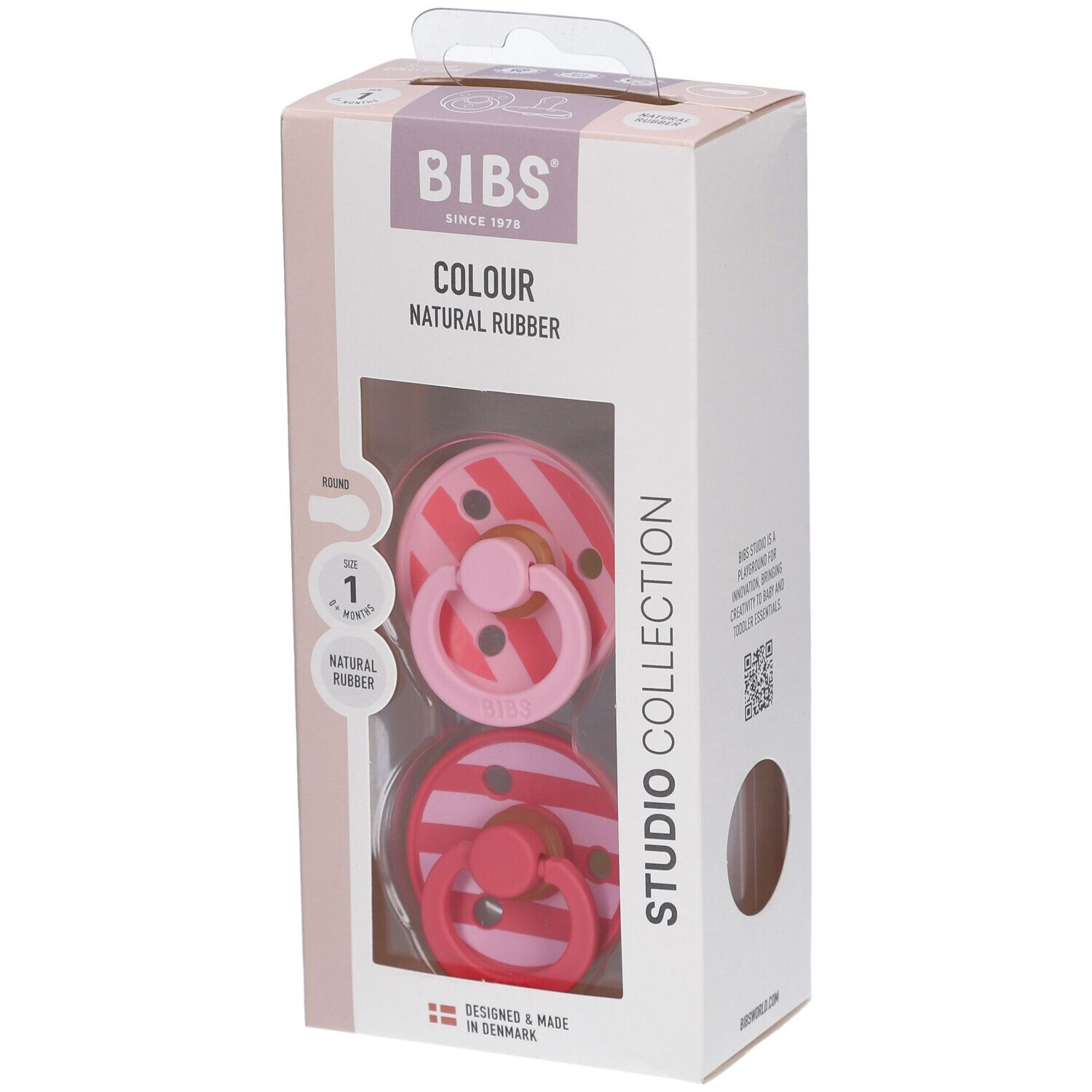 Bibs 1 - Studio Duo Block Baby Pink St Sauger