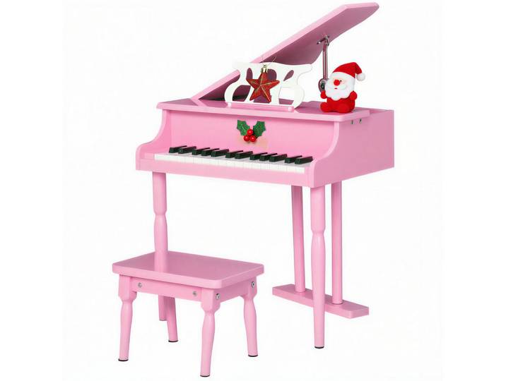 ComfortXL Kinderflügel De-18653 30 Tasten, mit Hocker und Notenständer Pink, 50x49x52 cm, Spielzeug, Sonstiges Spielzeug