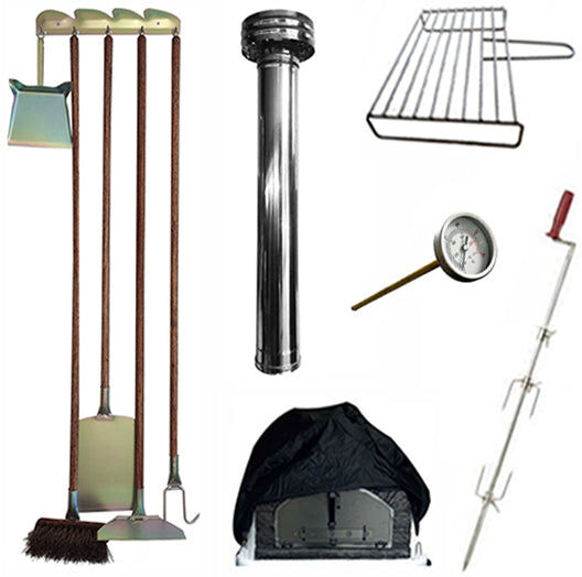 My-Barbecue Pack promocional 3 – Kit completo com termómetro para forno de tijolo - 100 cm / 120 cm