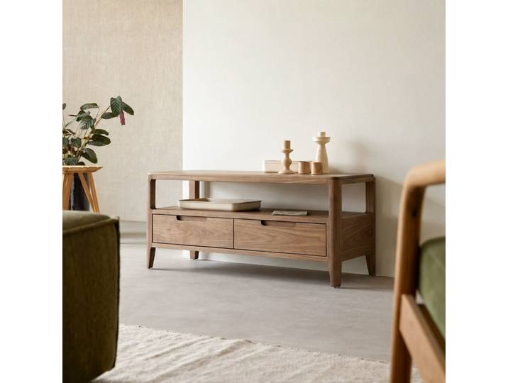 Arto - TV-Schrank aus massivem Nussbaum 100 cm - Braun