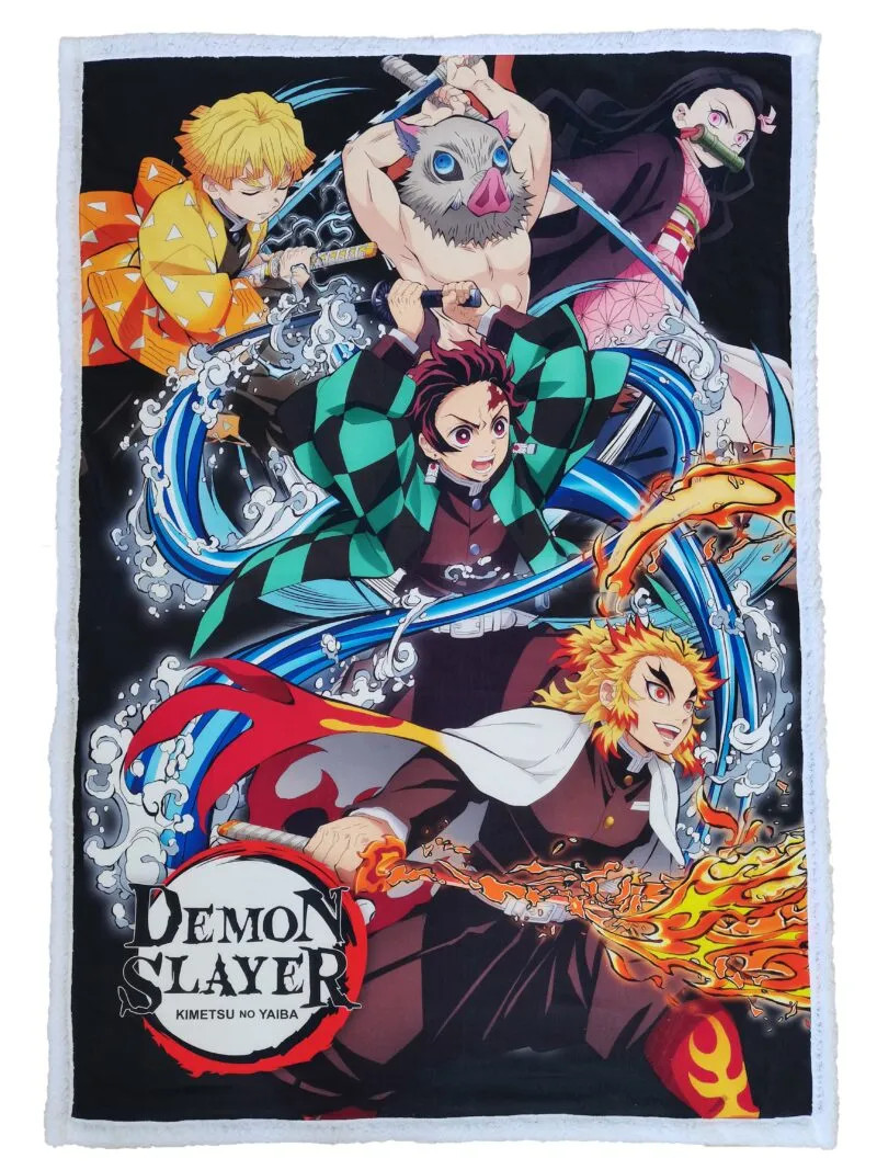 Demon Slayer sherpa deken voor kinderen, 100 x 150 cm, polyester