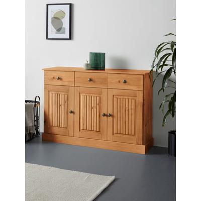 Sideboard OTTO HOME "Liotta", beige (natur gebeizt, gewachst), B:118cm H:80cm T:34cm, FSC-zertifiziertes Massivholz, Sideboards, Sideboard, Kommode mit 2 Schubkästen u. 2 verstellbare Einlegeböden